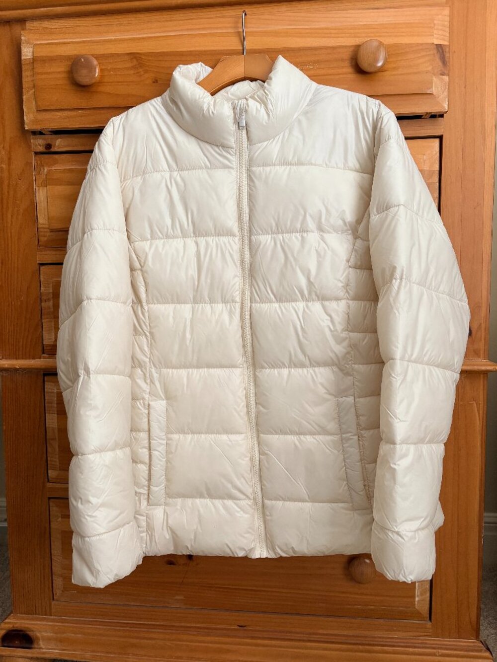 Time and Tru Cream Puffer Jacket Size Large 12-14